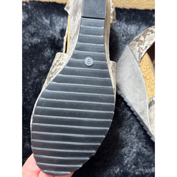 Boutique By Corkys Womens Snakeskin Open Toe Wedges Size 6 - Picture 7 of 8